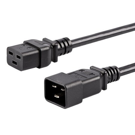 Cable de 3m de Extensión de Alimentación, Cable de Extensión IEC 320 C19 a IEC 320 C20 Negro, 15A 250V, 14AWG, Alargador, Para U