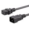Cable de 3m de Extensión de Alimentación, Cable de Extensión IEC 320 C19 a IEC 320 C20 Negro, 15A 250V, 14AWG, Alargador, Para U