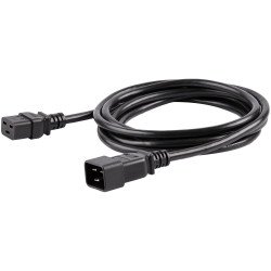 Cable de 3m de Extensión de Alimentación, Cable de Extensión IEC 320 C19 a IEC 320 C20 Negro, 15A 250V, 14AWG, Alargador, Para U