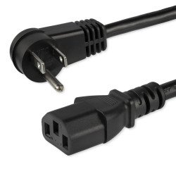 Cable de 3m de Alimentación para Computadora, en Ángulo Recto NEMA 5-15P a C13, 10A 125V, 18AWG, Cable de Impresora, Para Compu
