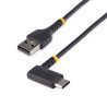 Cable 30cm USB A a USB C Acodado en Ángulo Recto, Cable USB-C de Carga Rápida de Alta Resistencia, USB 2.0 A a USB Tipo-C, Extre