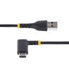 Cable 30cm USB A a USB C Acodado en Ángulo Recto, Cable USB-C de Carga Rápida de Alta Resistencia, USB 2.0 A a USB Tipo-C