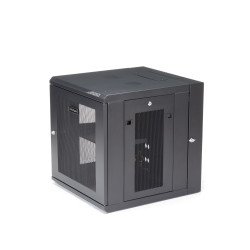 Gabinete Rack 12U 19" para Pared para Equipos Informáticos con 50cm/20" de Profundidad y 4 Postes, Puerta con Bisagras, 90kg