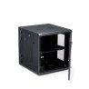 Gabinete Rack 12U 19" para Pared para Equipos Informáticos con 50cm/20" de Profundidad y 4 Postes, Puerta con Bisagras, 90kg
