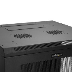 Gabinete Rack 12U 19" para Pared para Equipos Informáticos con 50cm/20" de Profundidad y 4 Postes, Puerta con Bisagras, 90kg