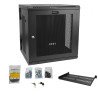 Gabinete Rack 12U 19" para Pared para Equipos Informáticos con 50cm/20" de Profundidad y 4 Postes, Puerta con Bisagras, 90kg