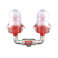 Lámpara de Obstrucción Roja Certificada, Luz Fija Tipo L-810 Doble LED, 120 - 240 Vca, Luz Infraroja