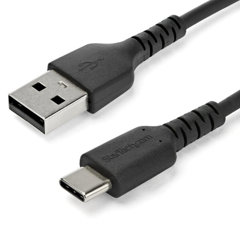 Cable de 1m de Carga USB A a USB C, de Carga Rápida USB 2.0 a USB Tipo C Revestimiento TPE de Fibra de Aramida M/M 3A Negro