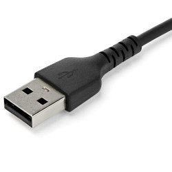 Cable de 1m de Carga USB A a USB C, de Carga Rápida USB 2.0 a USB Tipo C Revestimiento TPE de Fibra de Aramida M/M 3A Negro