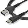 Cable de 1m de Carga USB A a USB C, de Carga Rápida USB 2.0 a USB Tipo C Revestimiento TPE de Fibra de Aramida M/M 3A Negro