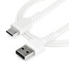 Cable de 1m de Carga USB A a USB C, de Carga Rápida USB 2.0 a USB Tipo C Revestimiento TPE de Fibra de Aramida M/M 3A Blanco