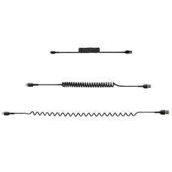 Cable de 50cm USB a Lightning en Espiral con Certificación MFi Negro, Cable Lightning en Espiral de Carga para iPhone