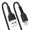 Cable de 50cm USB a Lightning en Espiral con Certificación MFi Negro, Cable Lightning en Espiral de Carga para iPhone