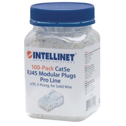 Plug RJ45 Intellinet cat 5e UTP sólido línea pro. 100 piezas