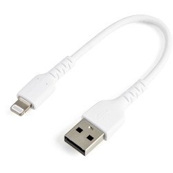 Cable Resistente USB-A a Lightning de 15 cm Blanco, Cable de Sincronización/Carga para iPhone/iPad, Certificado MFi de Apple, Ex
