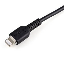 Cable Resistente USB-A a Lightning de 30 cm Negro, Cable de Sincronización/Carga para iPhone/iPad, Certificado MFi de Apple