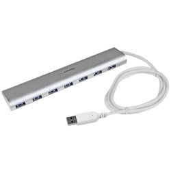 Concentrador USB 3.0 de 7 Puertos, 5Gbps, Hub de Aluminio con Cable Incorporado, 7 Total USB Port(s), 7 USB 3.0 Port(s)