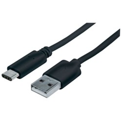 Cable USB Manhattan C de alta velocidad C macho/a macho 1m negro