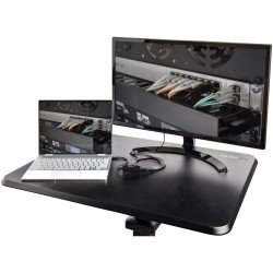Escritorio Móvil de Trabajo de Pie, Mesa Ergonómica/Portátil, Ajuste de Altura, Estación/Carro con Ruedas para PC/Laptop