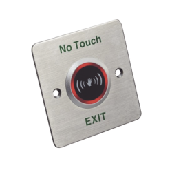 Botón de salida sin contacto, perfil ancho, fabricado en aluminio, nc, no
