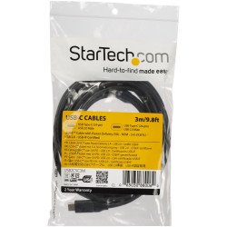 Cable de 3m USB-C a USB-C con capacidad para Entrega de Alimentación de 5A, USB TipoC, Cable de Carga USBC, USB 2.0, Extremo Sec