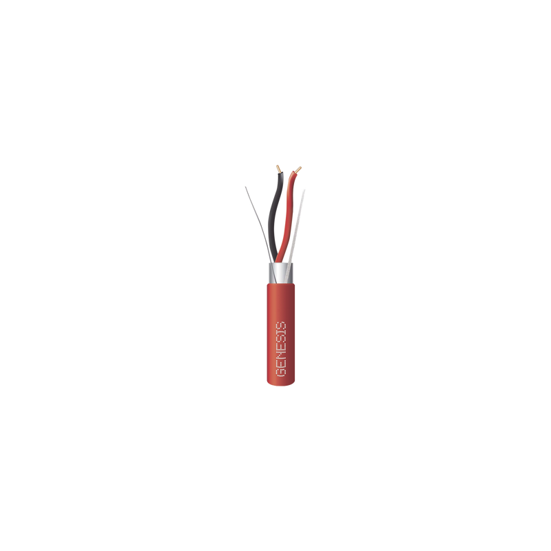Bobina de 152 metros de alambre 2 x 14 AWG, blindado, tipo fplr, de color rojo, para aplicaciones en sistemas de detección de in