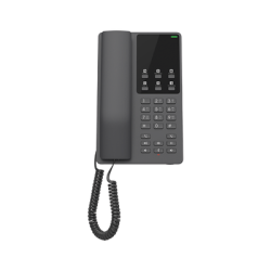 Teléfono IP Hotelero Wi-Fi, 2 líneas SIP con 2 cuentas, codec Opus, IPV4/IPV6, color negro, con gestión en la nube GDMS
