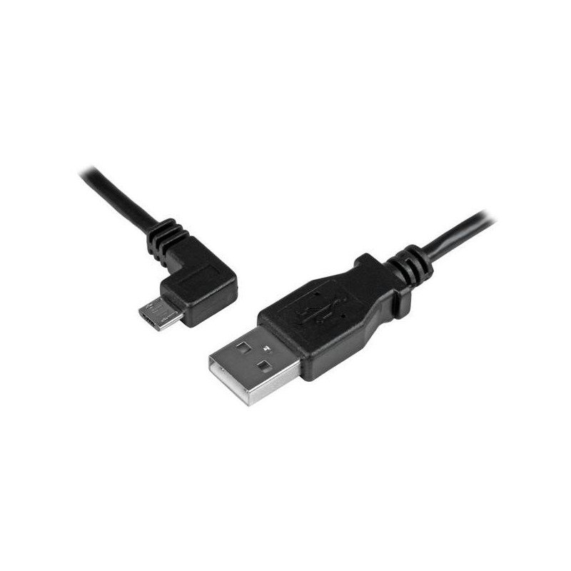 Cable de 0.5m Micro USB Acodado a la Izquierda para Carga y Sinc Cable de 0.5m Micro USB Acodado a la Izquierda para Carga y Sinc