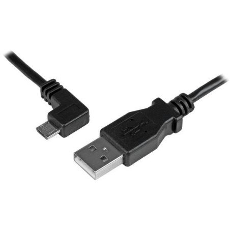 Cable de 0.5m Micro USB Acodado a la Izquierda para Carga y Sinc