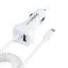 Cable en Espiral Lightning Cargador de Coche, Cable de 1m en Espiral