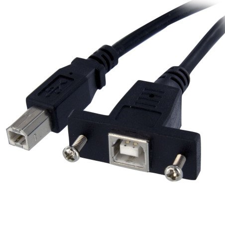 Cable USB de Montaje en Panel USB B a USB B de 30cm, Hembra a Macho