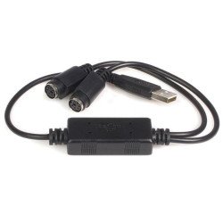 Convertidor Teclado Mouse PS/2 Mini DIN a USB, 2x PS/2 Hembra, 1x USB