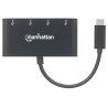 Hub USB -c (3.1) Manhattan 4 puertos color negro