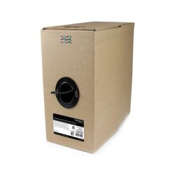 Rollo Bobina Bulk de 304.8m de Cable de Red Gigabit Ethernet Cat6 Sólido Certificado CMR, Cable Cat 6 Negro