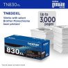 Tóner Brother TN830XL negro, rendimiento aproximado 3,000 páginas Tóner Brother TN830XL negro, rendimiento aproximado 3,000 páginas