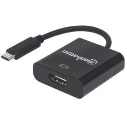 Convertidor Manhattan de video USB-c a HDMI h color negro