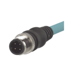 Cable de Conexión IndustrialNet Cat5e, de M12 D-Code Macho Recto a M12 D-Code Macho Angulado, Blindado S/FTP, Forro TPO, Color A
