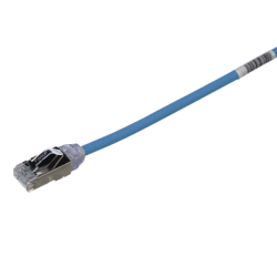 Patch Cord Cat6A, Diámetro Reducido 28 AWG, Blindado S/FTP, CM/LS0H, 0.20 m, Color Azul