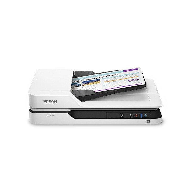 Scanner Epson WorkForce DS-1630, 25 ppm, 10 ipm, 1200 DPI, 48 bits, cama plana, USB, ADF, dúplex