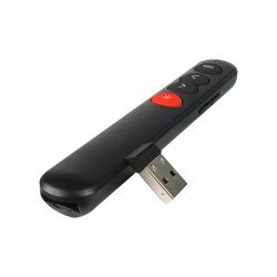 PRESENTADOR APUNTADOR LASER VORAGO LASP-305 INALAMBRICO USB SLIM NEGRO