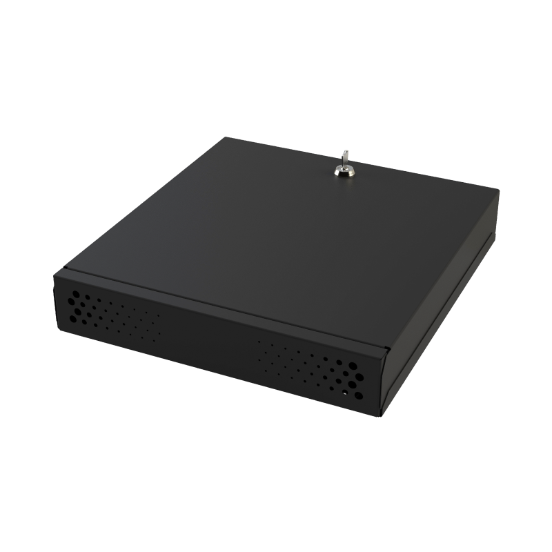 Gabinete metálico de seguridad para DVR, NVR. Tamaño máx. De DVR, NVR: 315 x 62 x 288 mm (an. X al. X prof.)