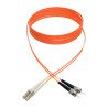 Cable Patch de Fibra Dúplex Multimodo 62.5µm / 125µm (LC/ST), 3 m [10 pies] - Los cables de empalme ST/LC de 3 metros (10 pies)