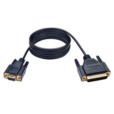 Cable de Módem Nulo Serial DB9 Serial (DB9 a DB25 H/M), 2 m [6 pies] - Los cables y adaptadores de módem nulo conectan dos dispo