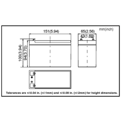 MI-4218 DataShield. Batería recargable sellada. 12 Volts, 7.2 aH.