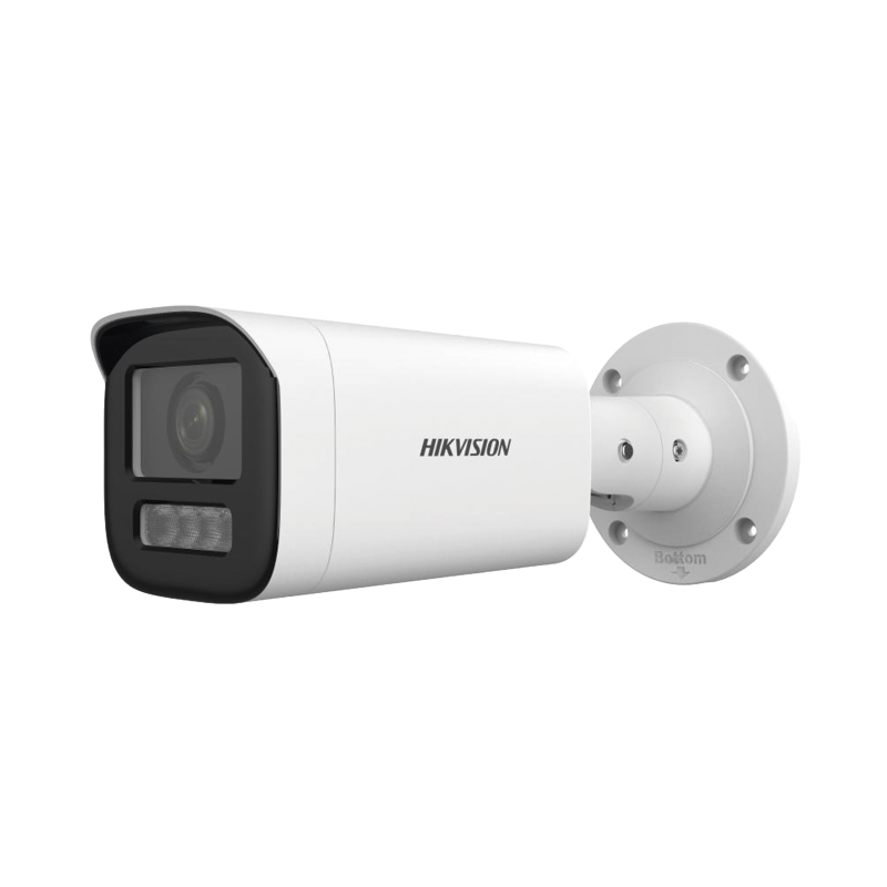 Cámara Bala IP 4 Megapíxel, Lente Motorizado 2.8 a 12 mm, Dual Light (50 mts IR + 50 mts Luz Blanca), ACUSENSE Lite, Micrófono I