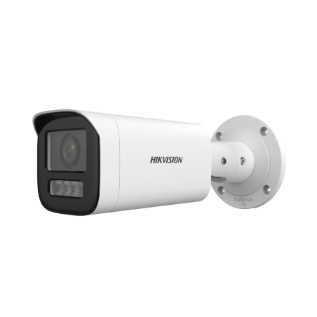 Cámara Bala IP 4 Megapíxel, Lente Motorizado 2.8 a 12 mm, Dual Light (50 mts IR + 50 mts Luz Blanca), ACUSENSE Lite, Micrófono I