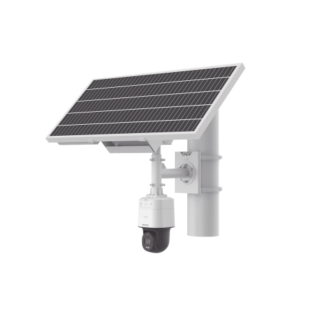 Kit Solar IP All in One, Cámara PT ColorVu 4 Megapixel, Lente 4mm, Panel Solar, Batería de Respaldo de Litio 23.2Ah (Hasta 24 Dí