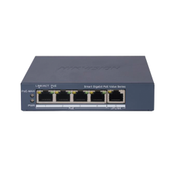Switch Gigabit PoE+, Administrable, 4 Puertos 1000 Mbps PoE+, 1 Puerto 1000 Mbps Uplink, Configuración Nube Hik-PartnerPro, Modo