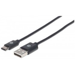 Cable USB-c, am-cm 2.0m v2, negro Manhattan