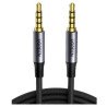Cable Auxiliar de 3.5mm, Cable Audio Estéreo, Núcleo de Alambre de Cobre Esmaltado, Carcasa de Aluminio Azul + Nylon Trenzado, S